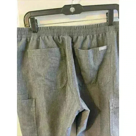 FIGS Technical collection cargo Scrub Pants Graphite Gray Size Medium teal tie - Picture 5 of 7